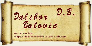 Dalibor Bolović vizit kartica
